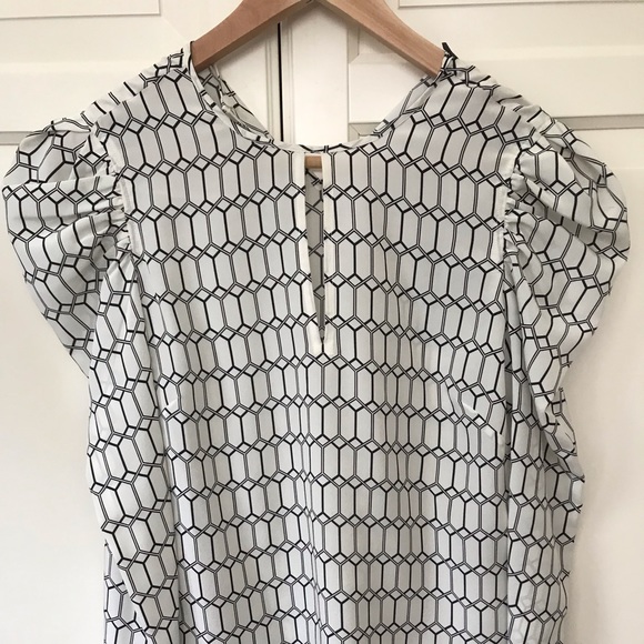 Judith and Charles Ana Silk Blouse -off white/black, brand new! size 00 - Picture 3 of 7